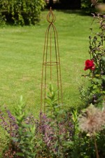 Rusty Metal Obelisk Plant