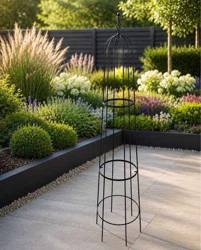 Black steel garden - garden, obelisk