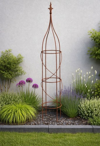Metal rust garden obelisk - rust,