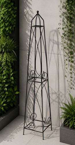 185cm black steel garden - 185cm,