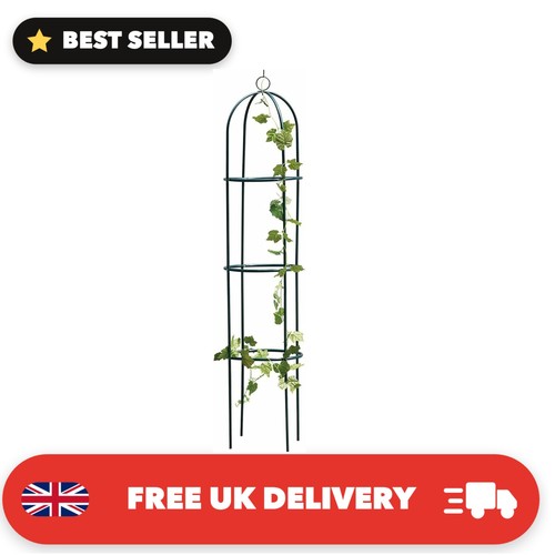 Garden obelisk green metal - garden,