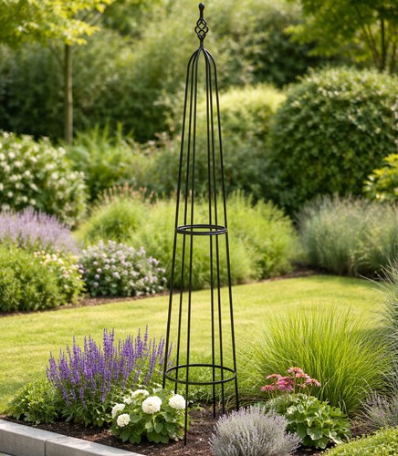 Metal garden obelisk large - metal,
